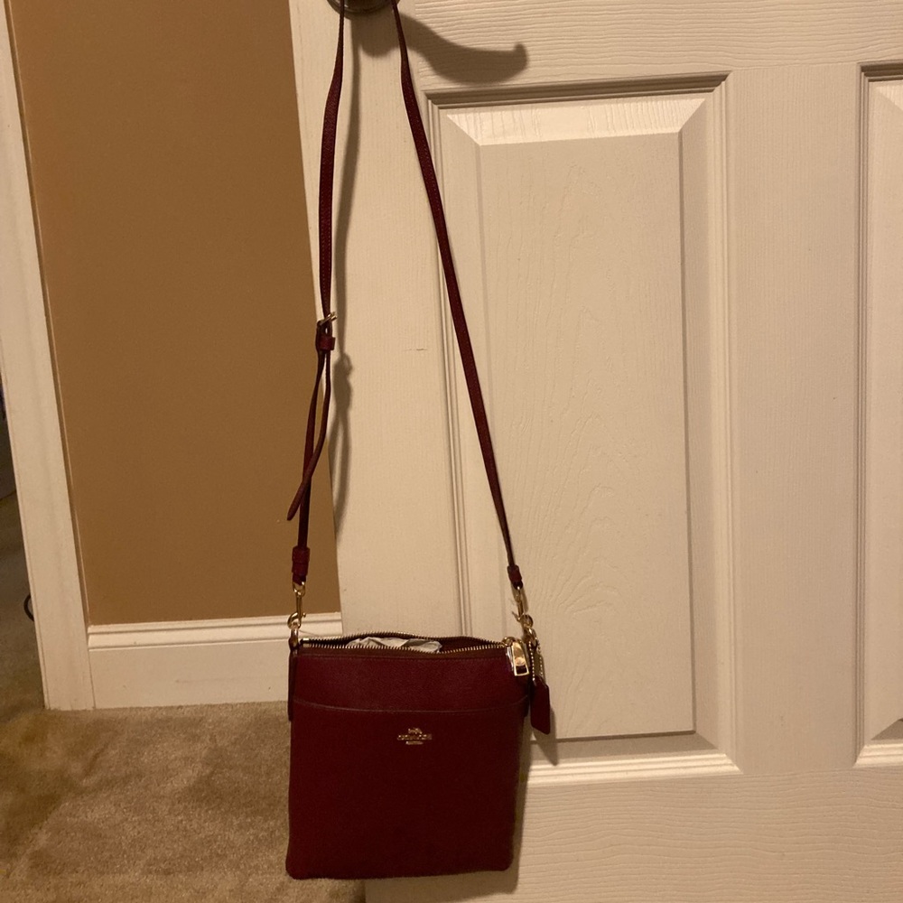 Coach burgundy crossbody purse